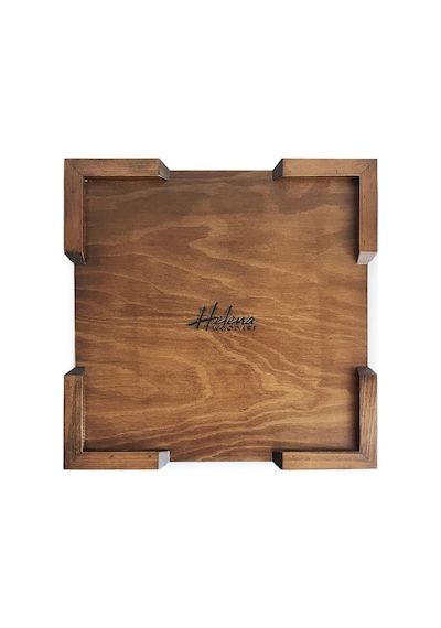 Flat Ayaklı Ahşap Satranç Tablası Küçük Gül 35x35cm