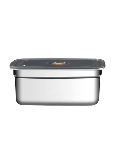 Çelik 2200 Ml Yemek Meyve Et Buzdolabı Beslenme Saklama Kabı Mt110-22 Gri
