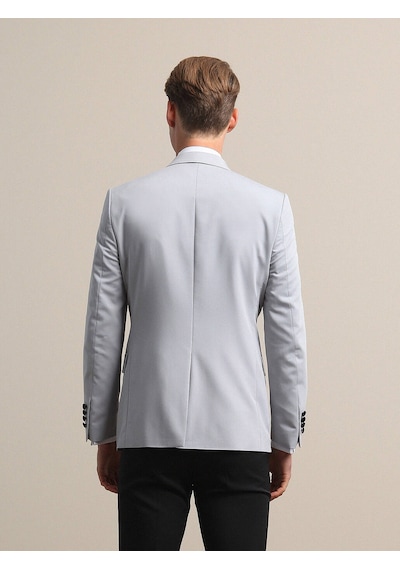 Kip Açık Gri Slim Fit Kelebek Yaka Dokuma Smokin Takım Elbise Çok Renkli Kip Açık Gri Slim Fit Kelebek Yaka Dokuma Smokin Takım Elbise Çok Renkli