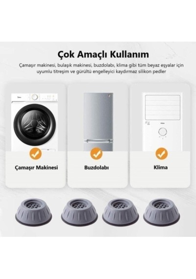 4 Adet Titreşim Önleyici Çamaşır Makinası Ayağı Bulaşık Buzdolabı - 539590111