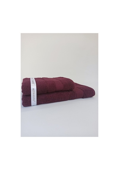 Trendy Banyo Havlu Seti- 70x140 Cm+50x90 Cm Mürdüm