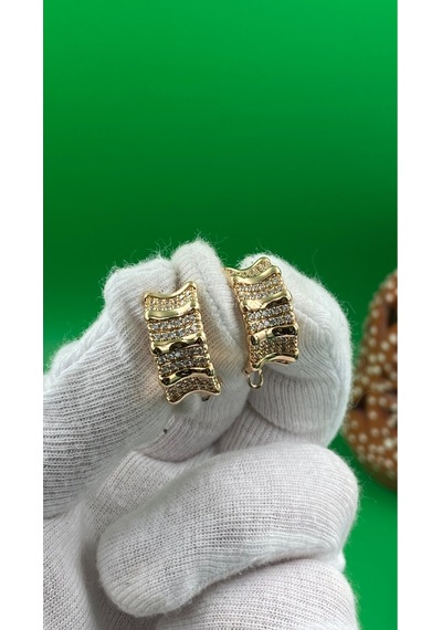 Xuping Rose Gold Zirkon Taşlı Vip Kadın Küpe Altın