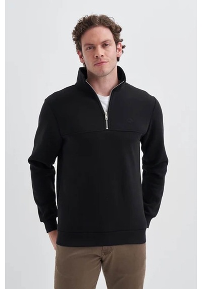 Cazador Slim Fit Şardonlu Siyah Erkek Sweatshirt 56180