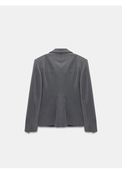 Dilvin 60774 Fitted Kesim Vatkalı Blazer-gri Gri