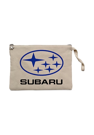 Subaru Logo Stars Krem Clutch Astarlı Cüzdan / El Çantası Krem