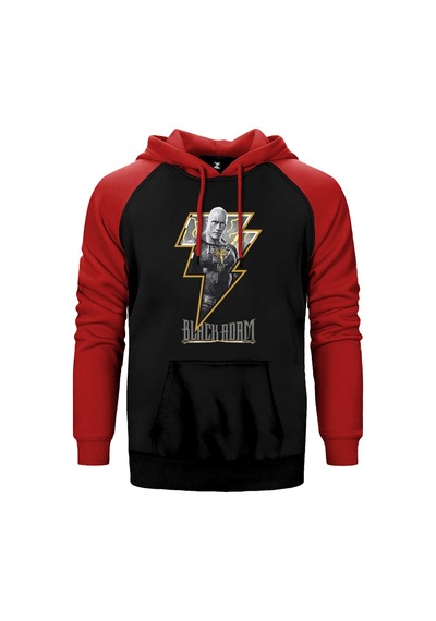 Black Adam Logo Gri Renk Reglan Kol Sweatshirt / Hoodie