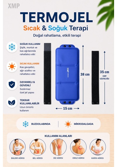 Bel Omuz Karın Termojel, Sıcak Soğuk Kompres, Lacivert Kumaş Jel