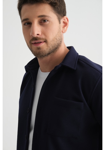 Redline Erkek Regular Fit Kışlık Kaşe Gömlek Lacivert