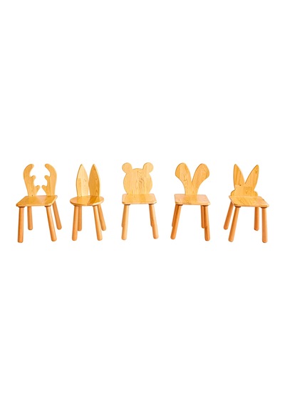 Woodnjoy Wood & Joy Doğal Ahşap Çocuk Sandalye Fare Ahşap