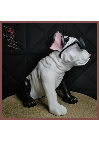 Güneş Gözlüğü Heykeli Bulldog Figür Dekoratif Obje Ve Biblo Masa