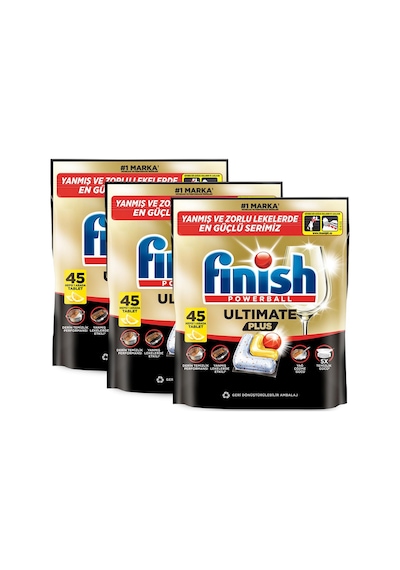 Finish Ultimate Plus Bulaşık Makinesi Deterjanı Kapsül Tablet Limon 135 Adet 3x45