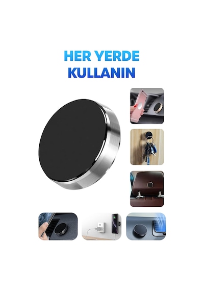 Havalandırma Araç İçi Mıknatıslı Telefon Tutucu Yapışkanlı Araba Telefon Tutacağı Düğme Tip F004
