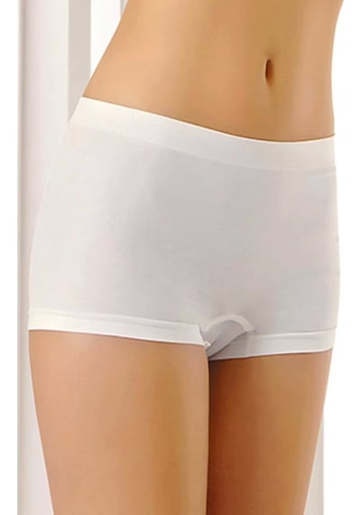 Beyaz Dikişsiz Kadın Boxer Korse Korse - 700 Beyaz