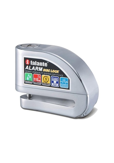 Alarmlı Motosiklet Bisiklet Disk Kilidi Falante Locks Fs8303 Krom Kablosuz