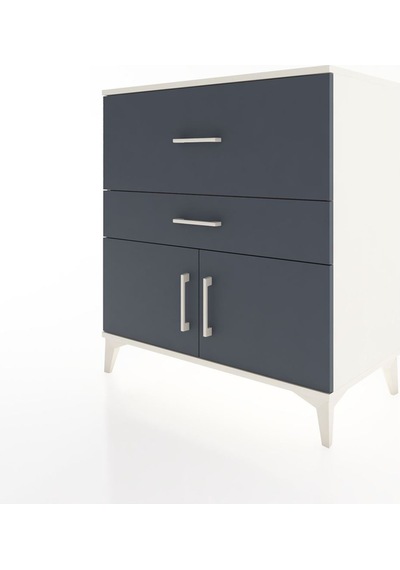 Hyperion Şifonyer 2 Raflı Tek Çekmeceli 2 Kapaklı 88x44x96 Aytaşı-antrasit Aytası