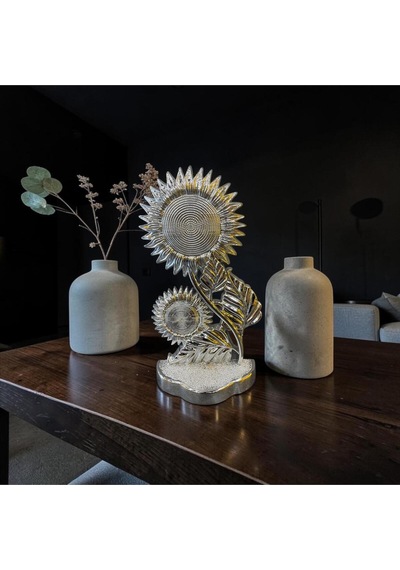 Kristal Ayçiçeği Dekoratif Biblo Işıltılı Modern Ev Aksesuarı
