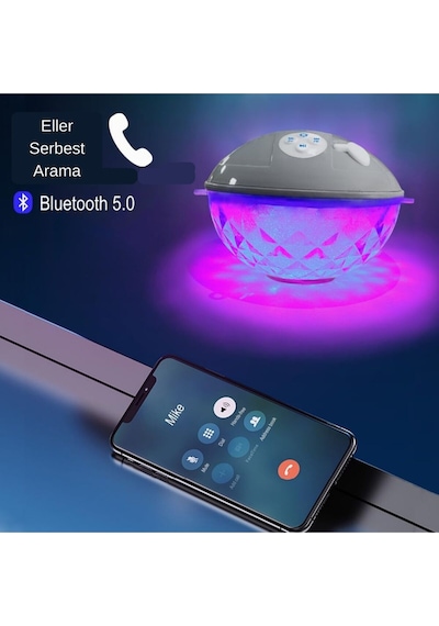 Su Geçirmez Yüzen Rgb Bluetooth Hoparlör Bt601 Led Işıklı Havuz & Duş Hoparlörü