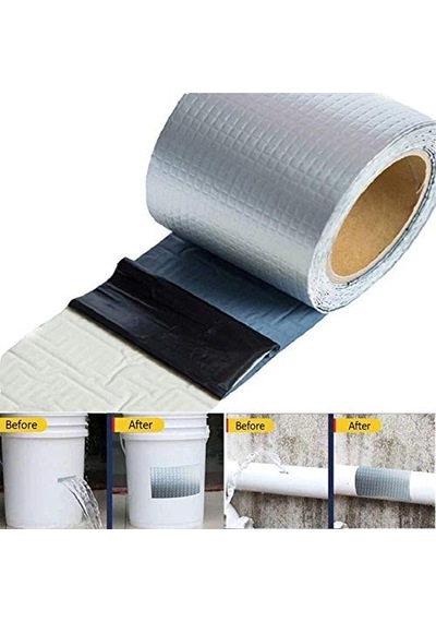 27kids Home Air Çamur Bant Süper Güçlü Su Sızdırmaz Tamir Çatlak Boru Bandı 2m X 10cm Açık Bej