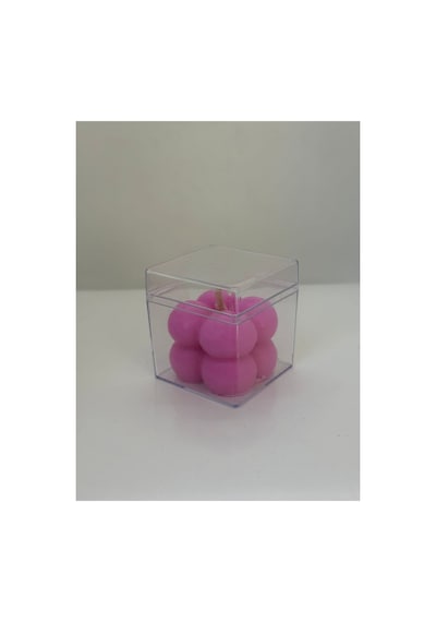 Şeffaf Kutulu Küçük Pembe Bubble Mum-doğal %100 Soya Wax Dekor Mum Düğün, Nişan,kına, Hediyelik