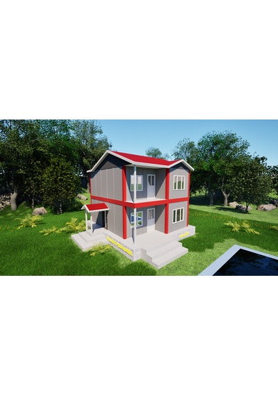 Ballife Prefabrik 92 M2 Standart Dubleks Prefabrik Konut