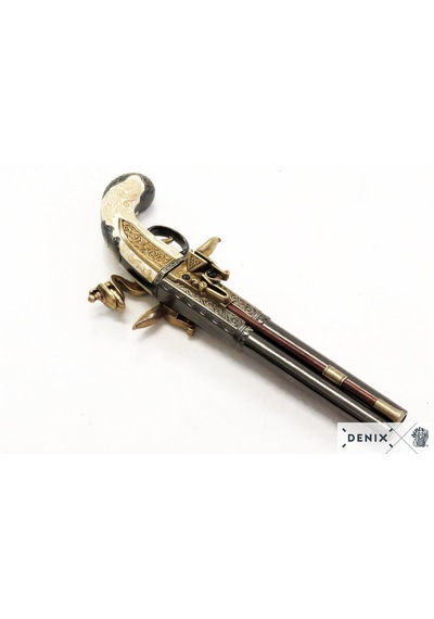 Denix Double Barrel Pistol 1750 Uk 33cm Koleksiyon Obje