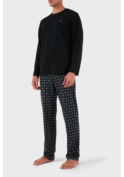 Emporio Armani Erkek Pijama Takımı Em000611 Af14994 Mc273 Siyah Siyah