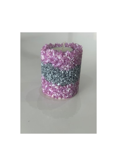 Dekoratif Obje Tealight Mumluk Pembe 9x7 Cm