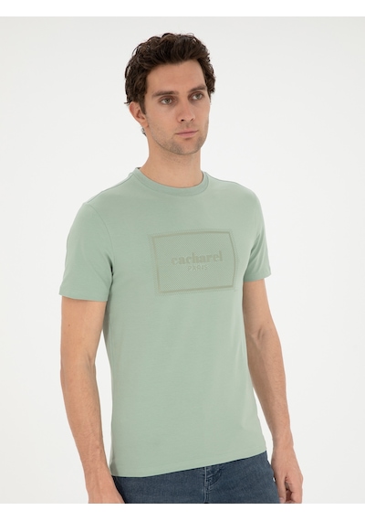 Haki Slim Fit Bisiklet Yaka T-shirt Yeşil