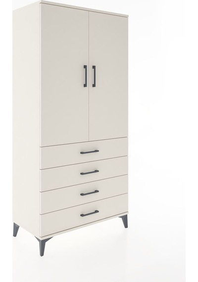 Hyperion Dolap Tek Raflı 4 Çekmeceli Tek Askılı 88x44x182 Ayt... Aytaşı