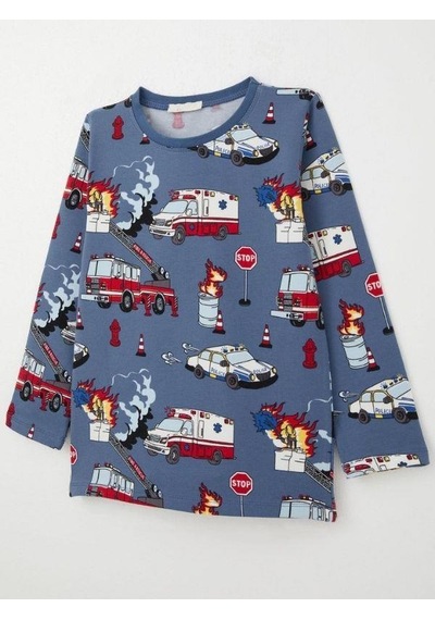 Breeze Erkek Çocuk Araba Baskılı Pijama Takım-15361 İndigo