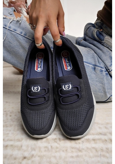 Nesilshoes Nesil Shoes Bsea 575 Laci Memory Foam Kadın Yürüyüş Ayakkabısı Lacivert