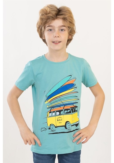 Brz Kıds Brz Kids Baskılı Unisex Çocuk Kısa Kollu T-shirt-aqua Yeşil
