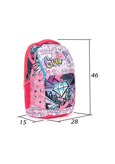 Stilini Konuştur: Grafiti Desenli Enerjik Sırt Çantası - Pembe Pembe