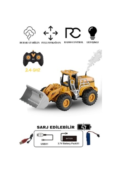 Uzaktan Kumandalı Full Fonksiyon Şarjlı Buhar Atan Kazıcı Yükleyici