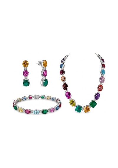 Swarovski Cubic Taşlı Gümüş Gerdanlık