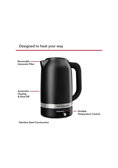 Kitchenaid 5kek1701 1,7 L Isı Ayarlı Su Isıtıcısı Black Matt