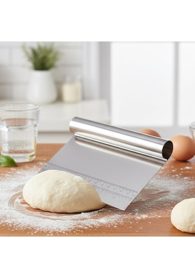 Hamur Kazıyıcı & Kesici 15 Cm 1. Kalite Ölçü Cetvelli Profesyonel Hamur Spatulası Diğer