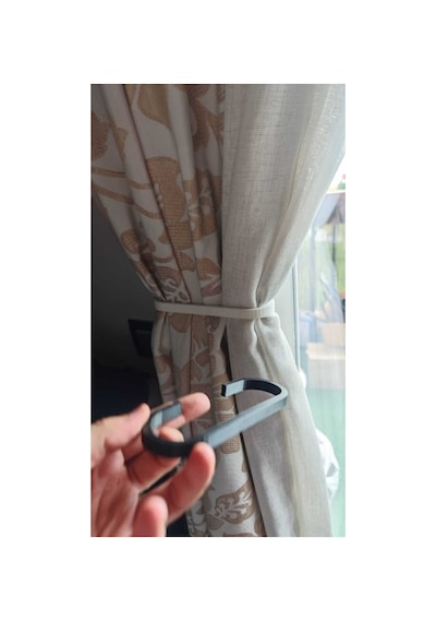 Modern Lüks Perde Bağı Tokası - Pratik Perde Tutucu Fon Perde Askısı 2 Adet Beyaz