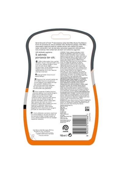 Veet Men Duşta Tüy Dökücü Krem Erkeklere Özel Vücut, Bacak Ve Koltuk Altı 150 Ml