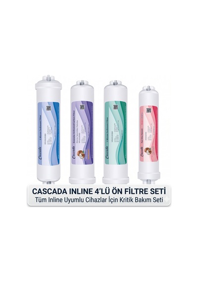 Cascada Su Arıtma Filtresi Inline Çubuklu 4'lü Ön Filtre Seti