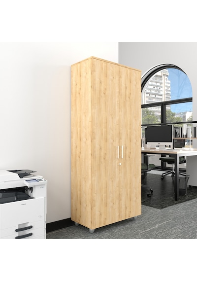 Kilitli Ve Bölmeli Çok Amaçlı Dolap, Ofis Ve Ev İçin Kilitlenebilir Ahşap Dolap, 190x80x40cm Safir Meşe Kilitli Ve Bölmeli Çok Amaçlı Dolap, Ofis Ve Ev İçin Kilitlenebilir Ahşap Dolap, 190x80x40cm Safir Meşe