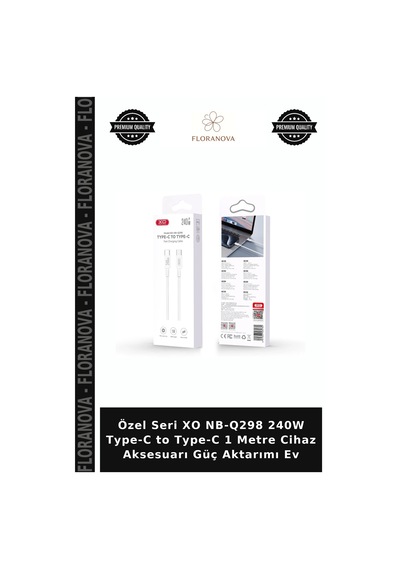 Özel Seri Xo Nb-q298 240w Type-c To Type-c 1 Metre Cihaz Aksesuarı Güç Aktarımı Ev