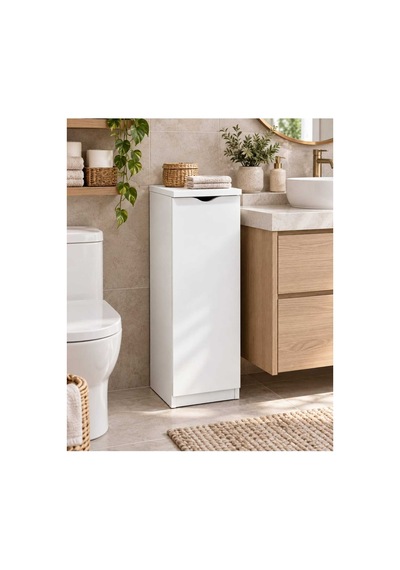 Dar Dolap 25x33x71 Cm Kapaklı Raflı Çok Amaçlı Dolap Banyo Mutfak Salon Antre Balkon Yatak Odası Düzenleyici Beyaz - 932247161 Beyaz