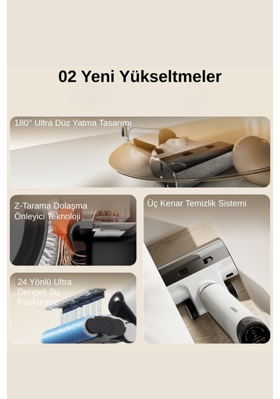 Uwant  D500  Vakum + Mop Kendini Temizleme Özellikli 17.000Pa Islak Kuru Şarjlı Süpürge