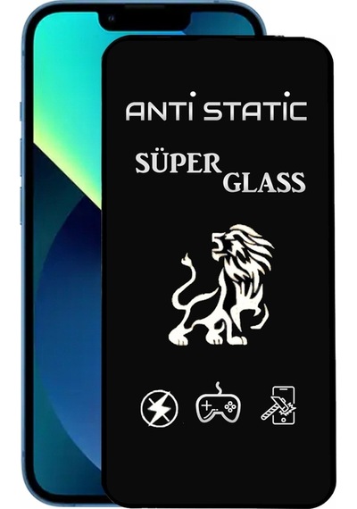 Apple Uyumlu   iPhone 13 Tam Kaplayan Anti Statik Dayanıklı Süper Cam Ekran Koruyucu