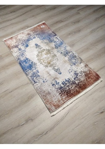 Yamalıhome Bambu Halı D325 Mavi Hardal 80X140 Cm Pratik Halı