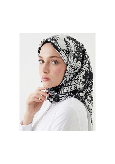 Bushu Noira Twill Eşarp - Çizgi Çiçek Desenli Çok Renkli 51601623