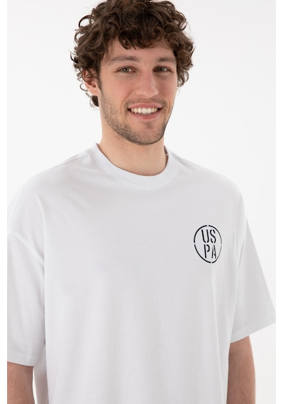 U.S. Polo Assn. Erkek Oversize Fit Bisiklet Yaka Beyaz Tişört 50305904-VR013