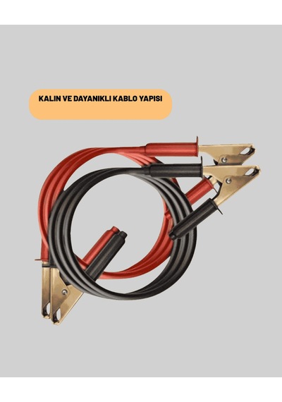 Takviye Kablosu 1200a 2 Metre Araç Acil Yardım Güçlü Maşa 0