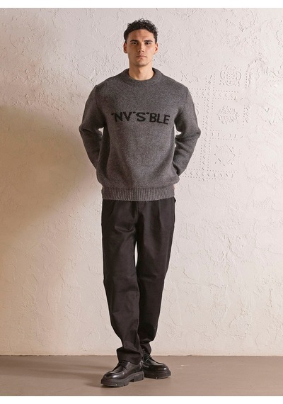 Gmg Fırenze Vizon Erkek Bisiklet Yaka Regular Fit Kazak Gu25mfw04016 Gri